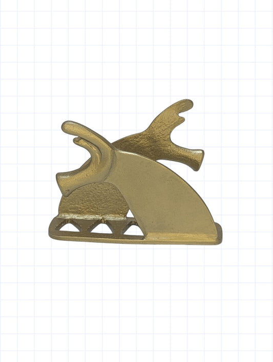 Antique Greek Pewter Horse Replica Business Card Holder Office Decor Minimalist