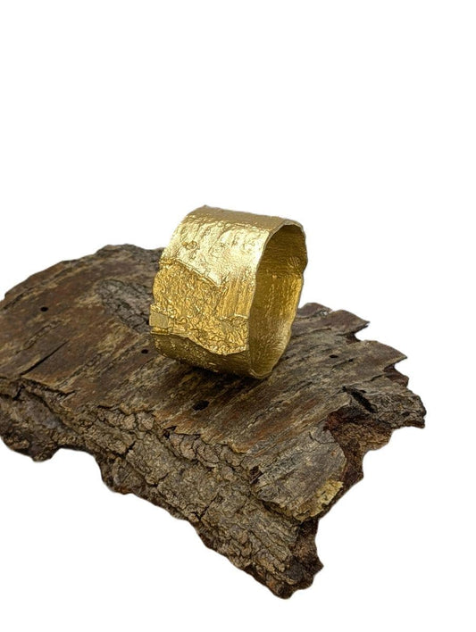 Birch Bark Pewter Napkin Ring Set of 4 Inspired by Nature