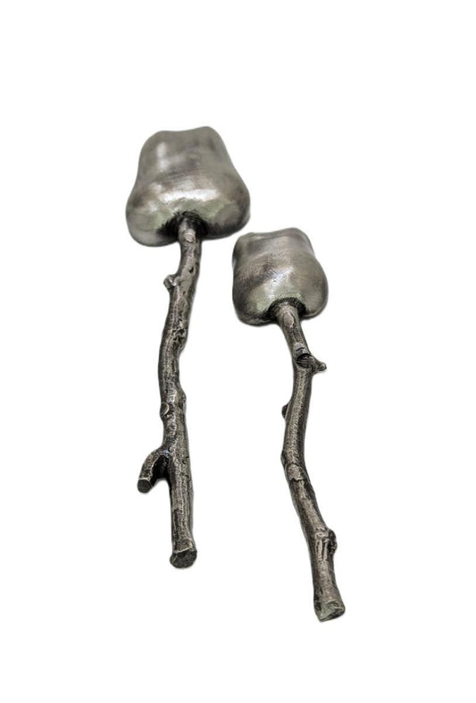 Apple Small Pewter Spoons Set Inspired by Nature