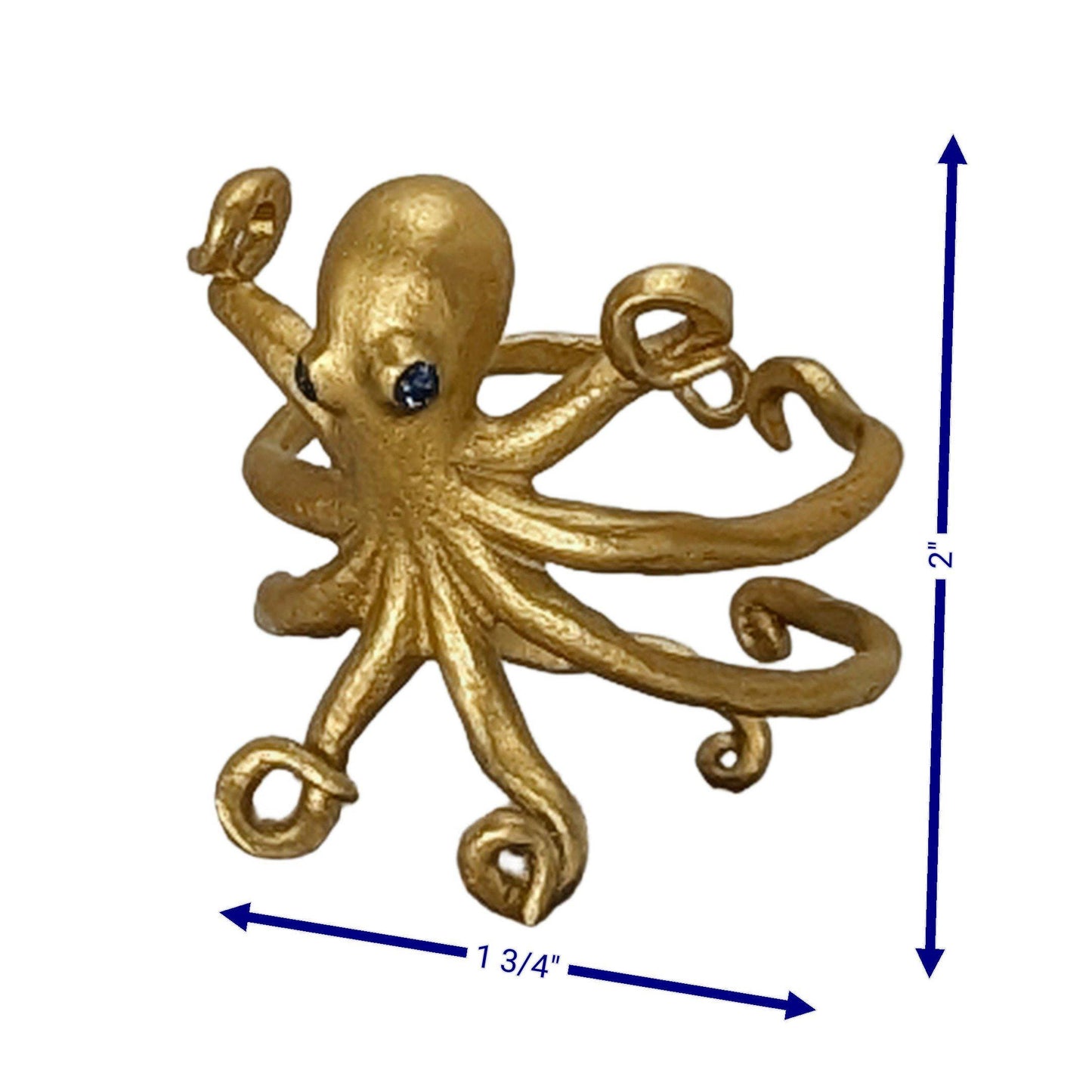 Charming Octopus Pewter Adjustable Napkin Holders - Set of 4 Table Decor