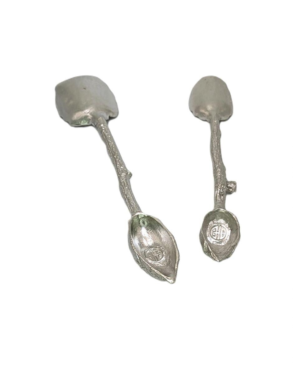 Elegant Hibiscus Small Pewter Spoon Set Inspired by Nature