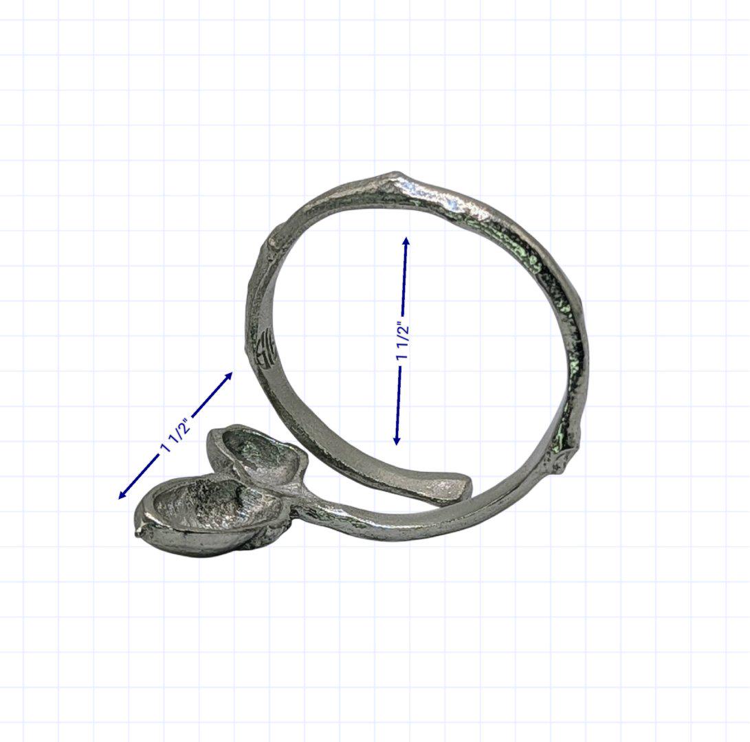 Acorn Twig Pewter Adjustable Napkin Ring Set Of 4 Inspired by Nature