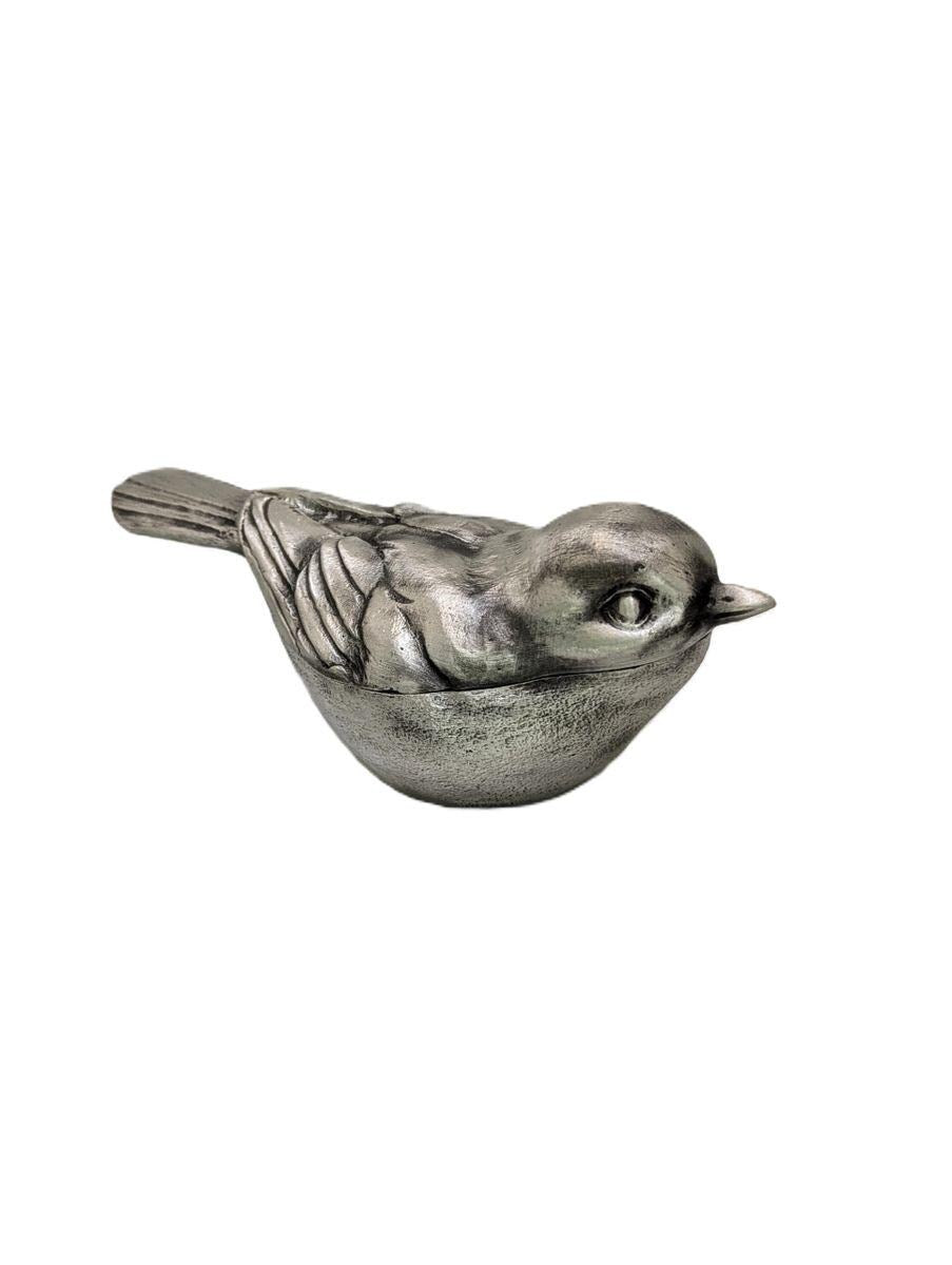 Sparrow Multifunctional Pewter Box Decor Inspired by Nature Collectible