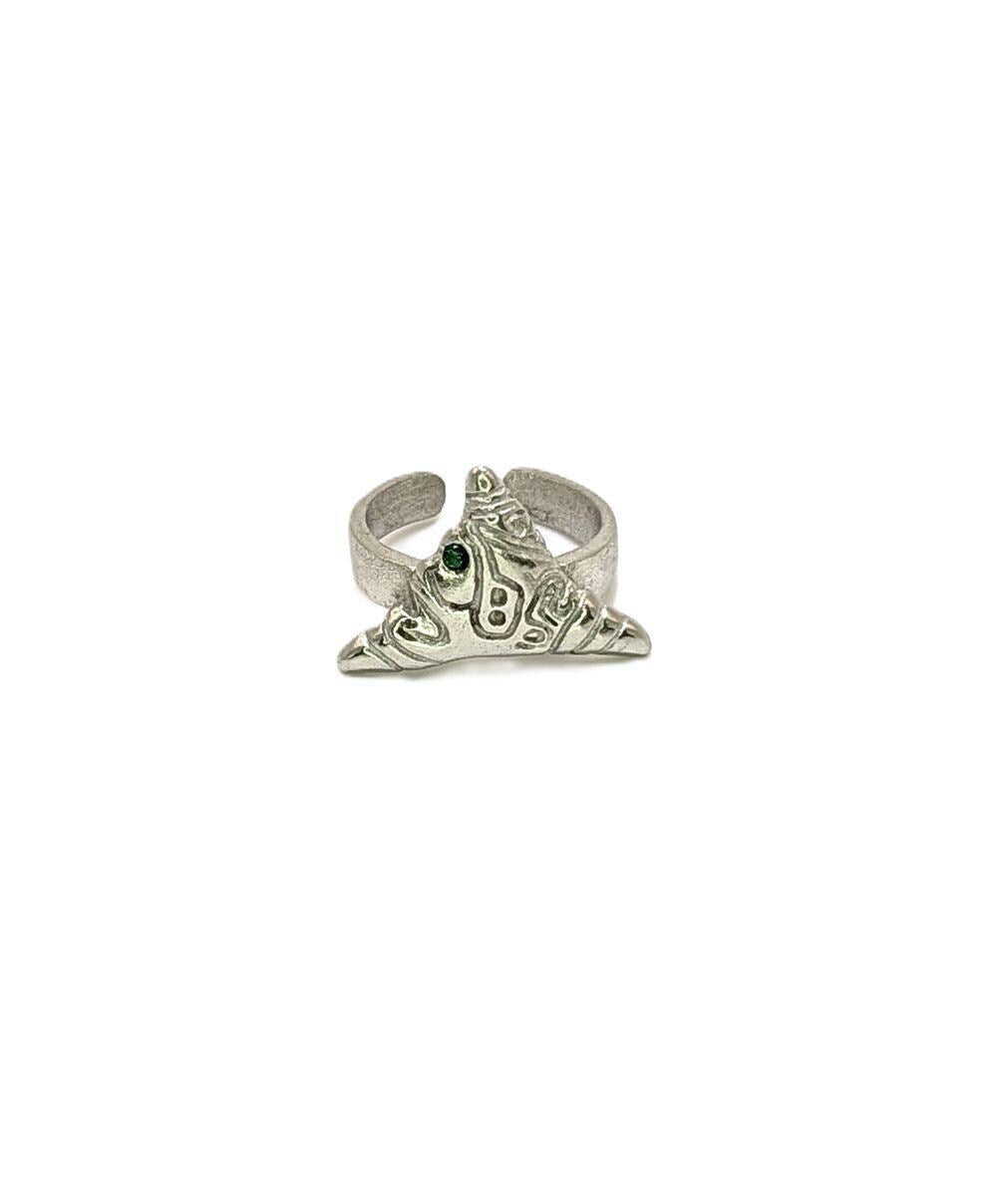 Taino Heritage Trigonolito Pewter Adjustable Ring