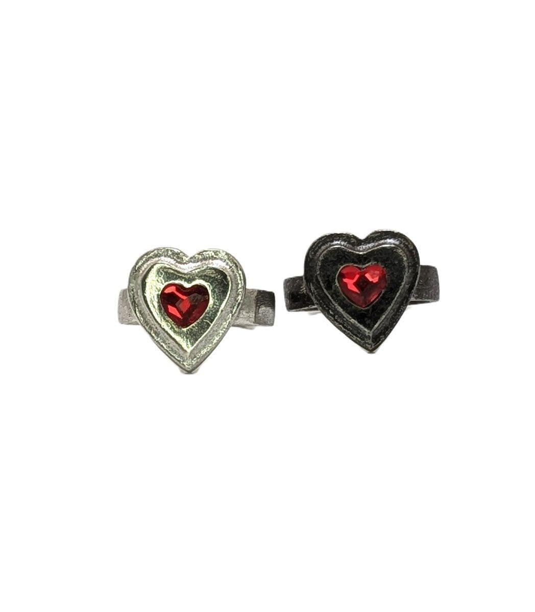 Loving Heart Pewter Adjustable Ring