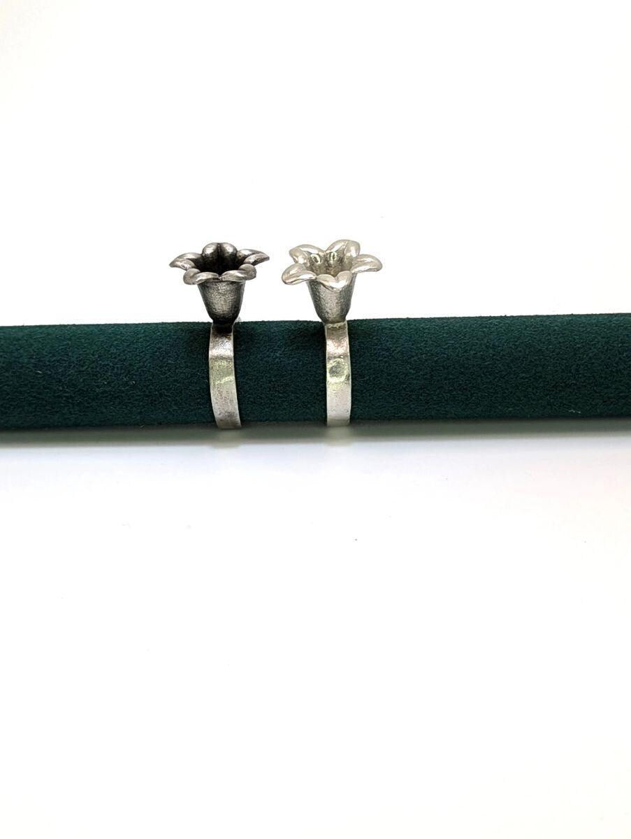 Artisan Bellflower Pewter Ring adjustable Fit