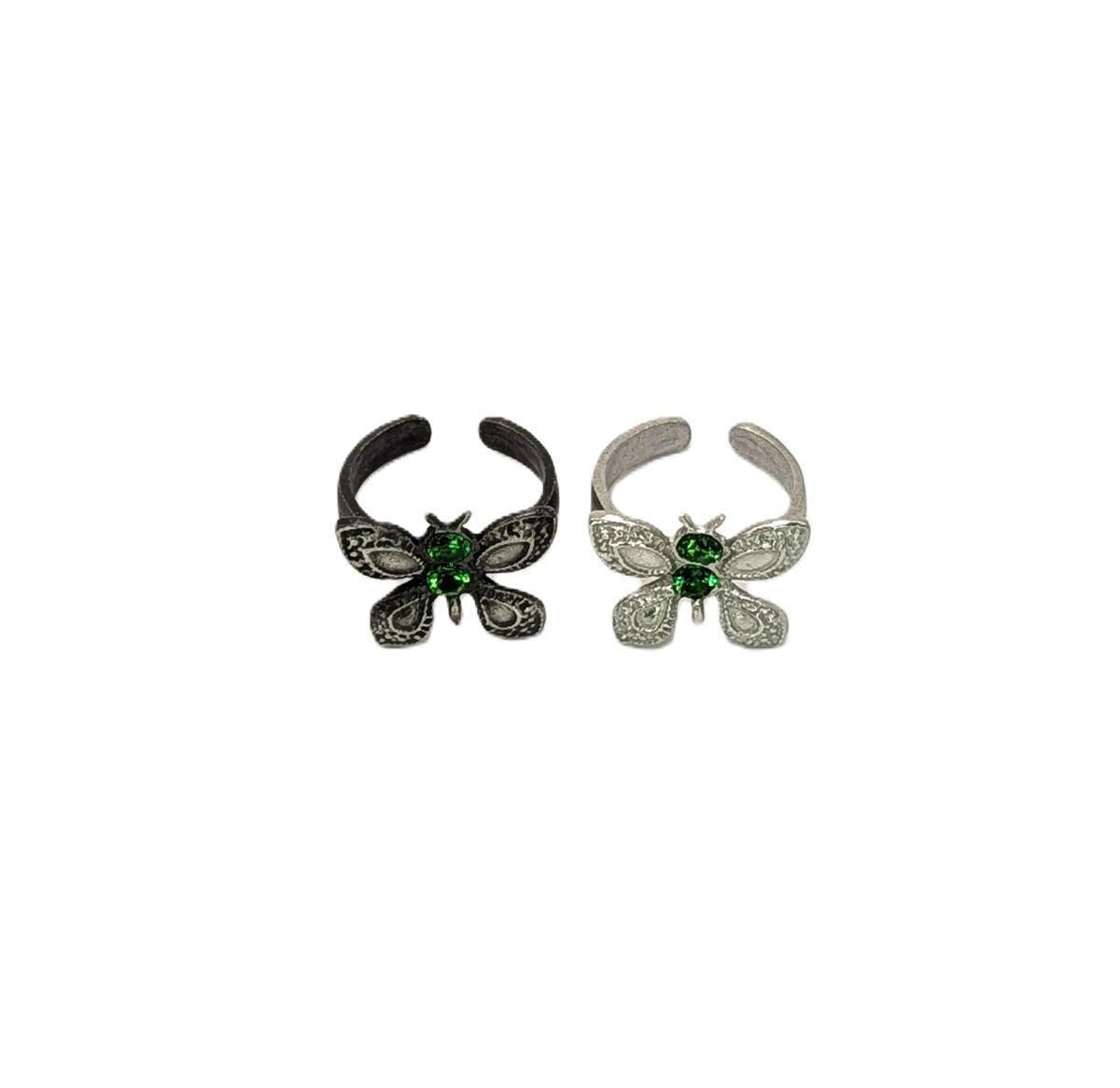 Elegant Butterfly Pewter Adjustable Ring