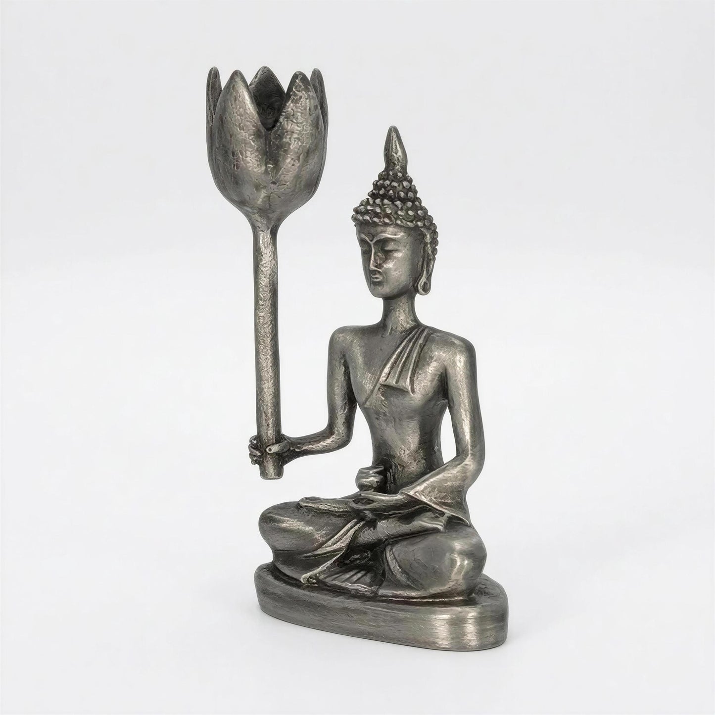 Medicine Buddha Figurine Handmade Pewter Candle Holder zen Decor