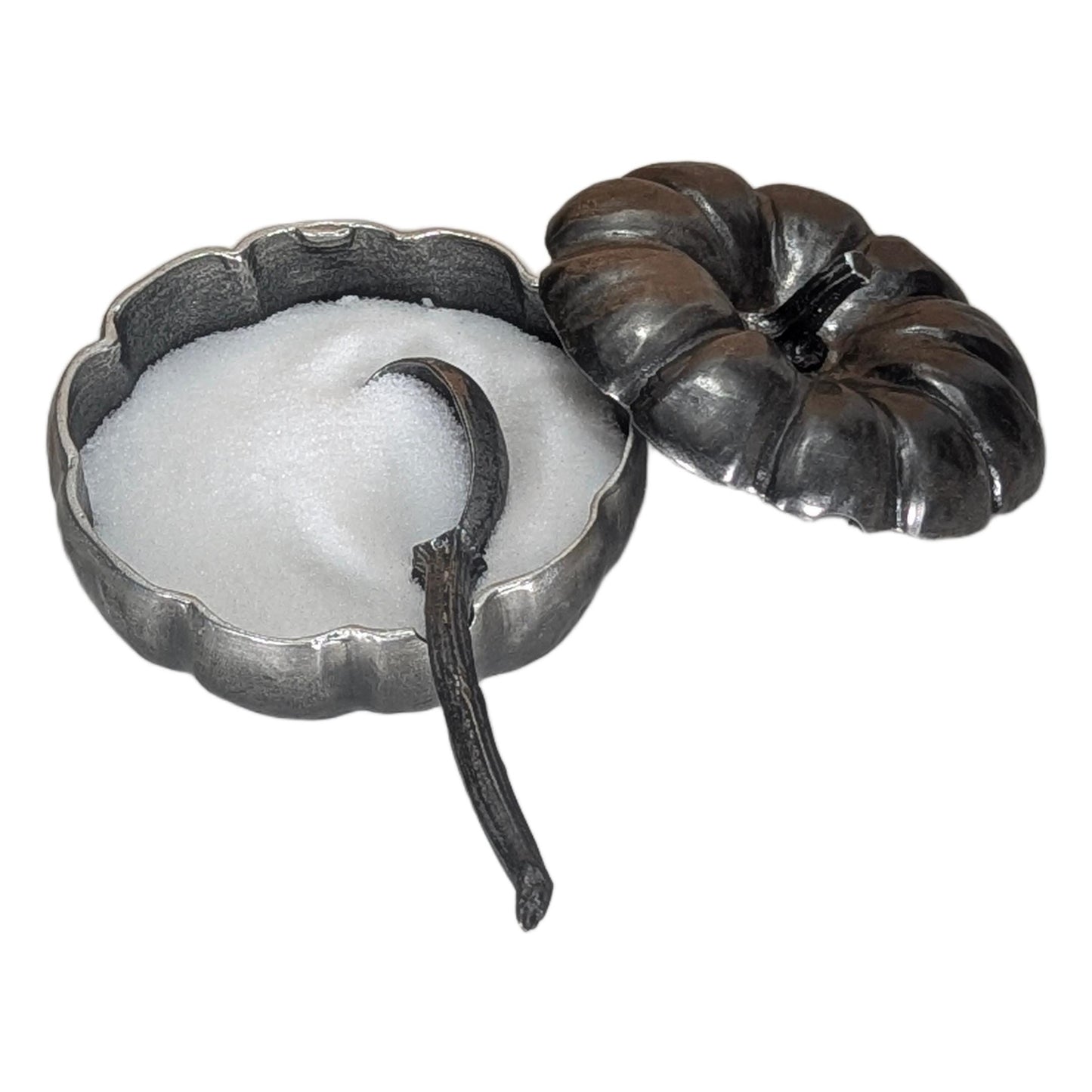 Pumpkin Pewter Small Sugar Spice Bowl Set Home Decor Inspired by Nature