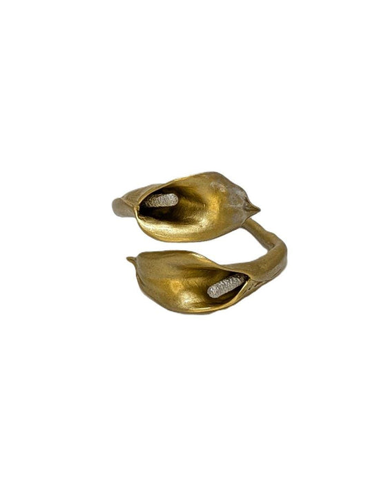Calla Lily Adjustable Pewter Napkin Ring Set of 4 Inspired by Nature