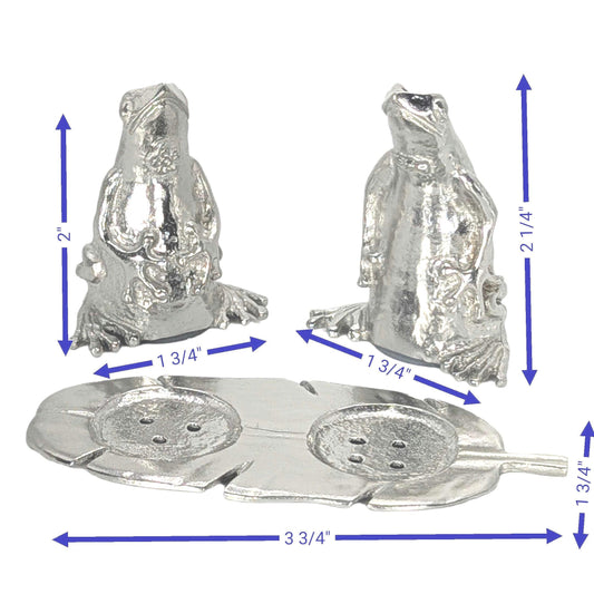 Coqui Frog Mini Salt and Pepper Shakers, Handcrafted Pewter, Nature Inspired Housewarmings Gift