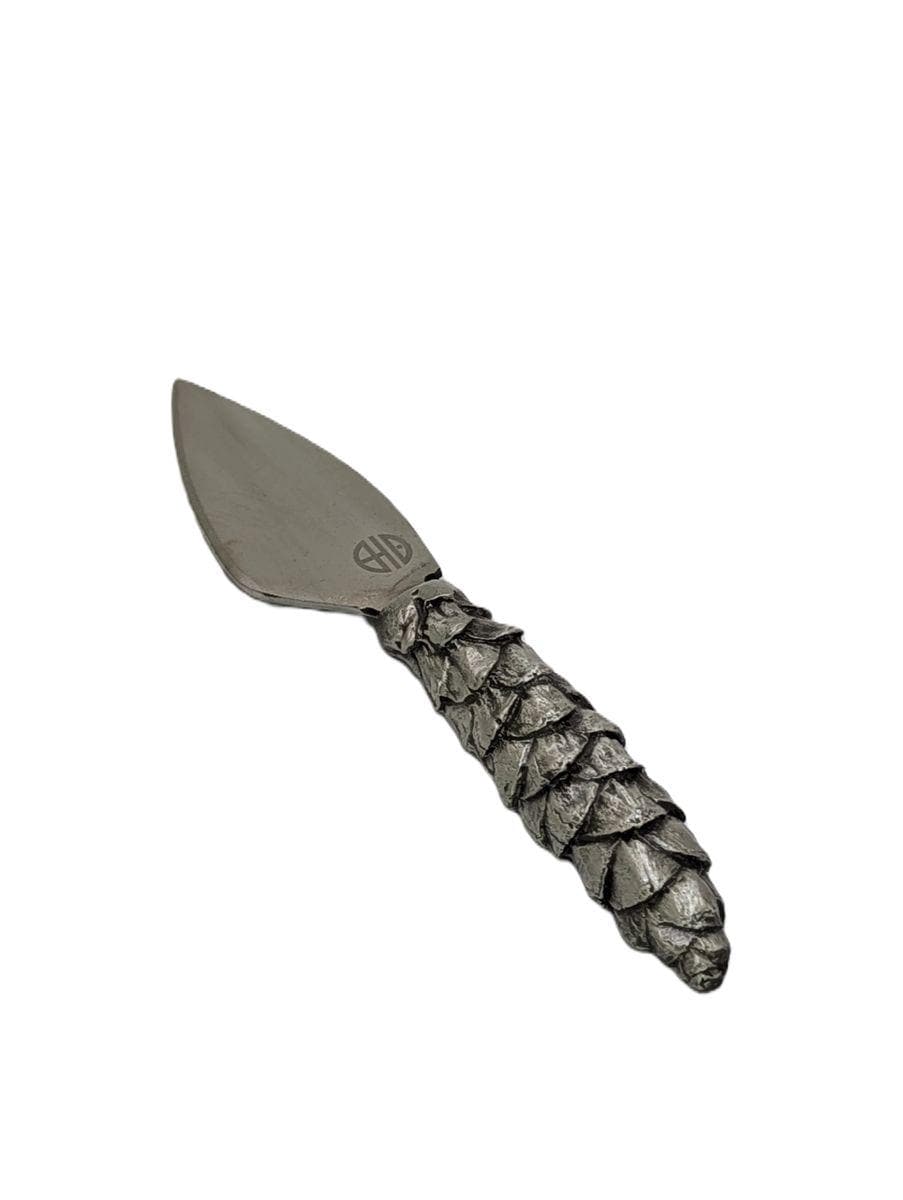 Pinecone Cheese Knife Fork and Spreader Set, Handcrafted Pewter, Nature Inspired Gift