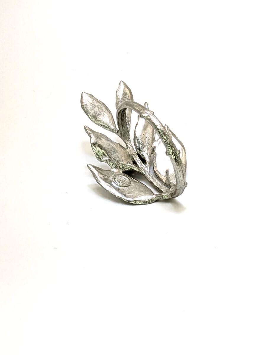 Handmade Coffee Pewter Napkin Ring, Set of 4, Inspired by Nature, Table Decor