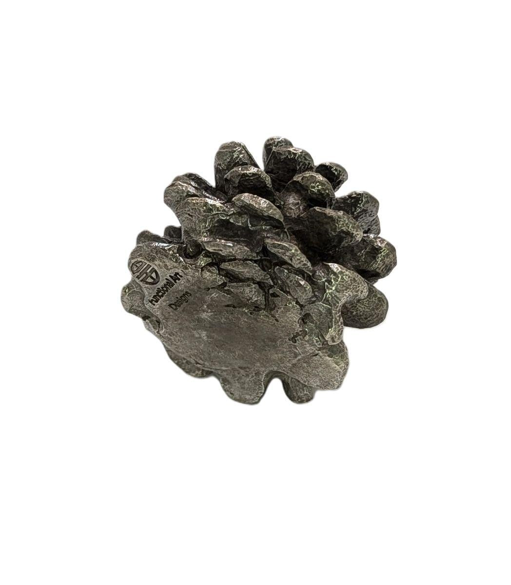 Handmade Pinecone Pewter Paperweight Pen Holder, Desk Decor Inspired by Nature