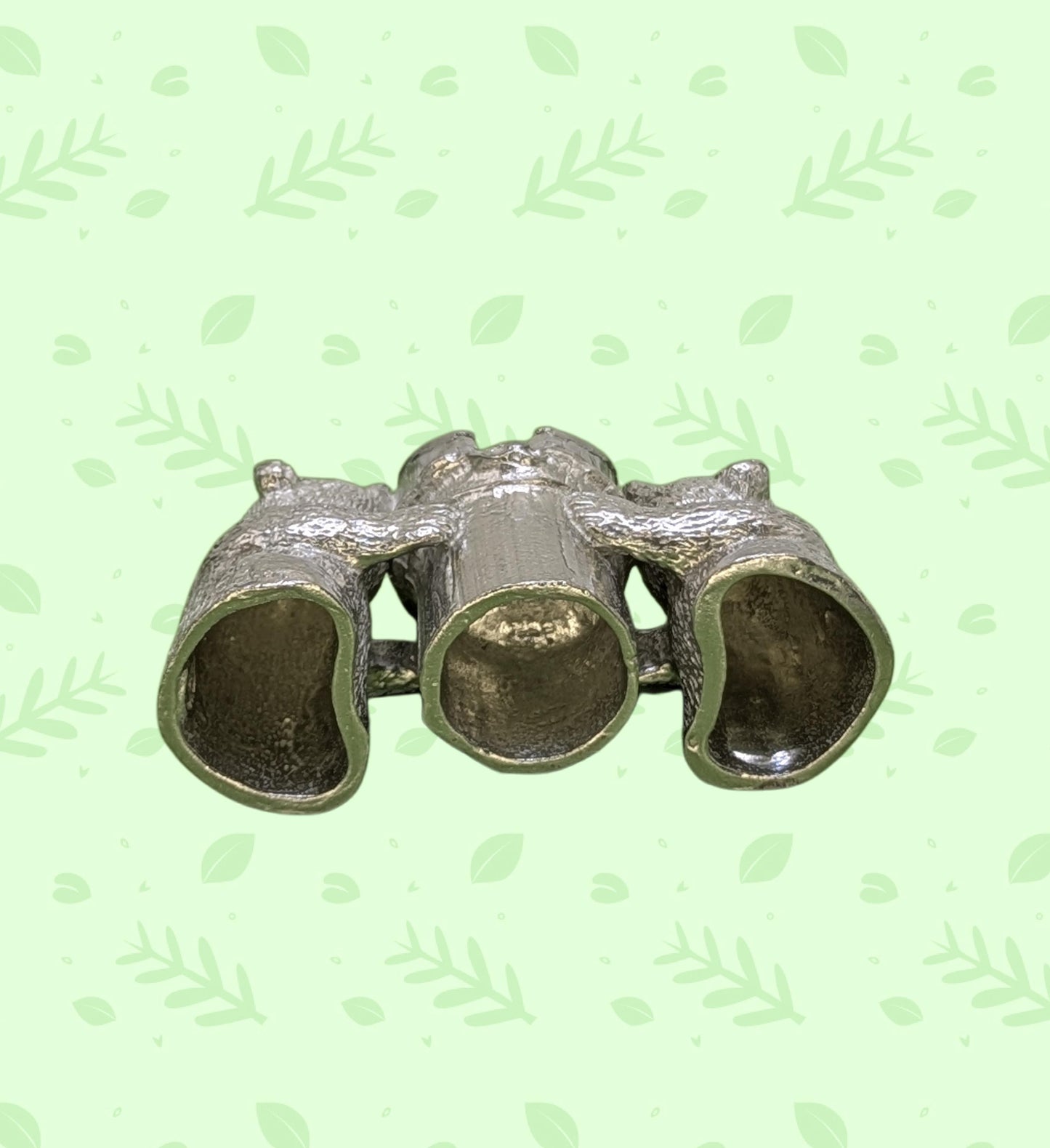 Handmade Minimalist Bamboo Pandas Pewter Taper Candle Holder, Decor Collectible
