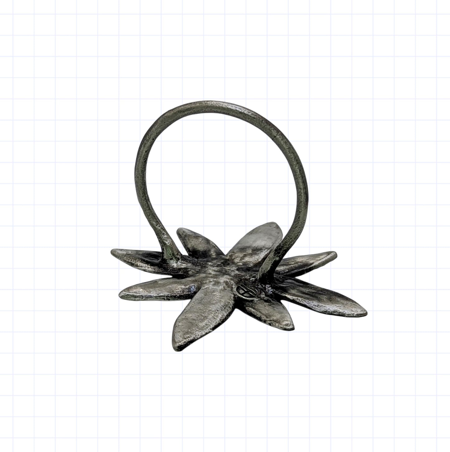 Handmade Sage Herb Pewter Napkin Ring, Set of 4, Inspired Table Decor