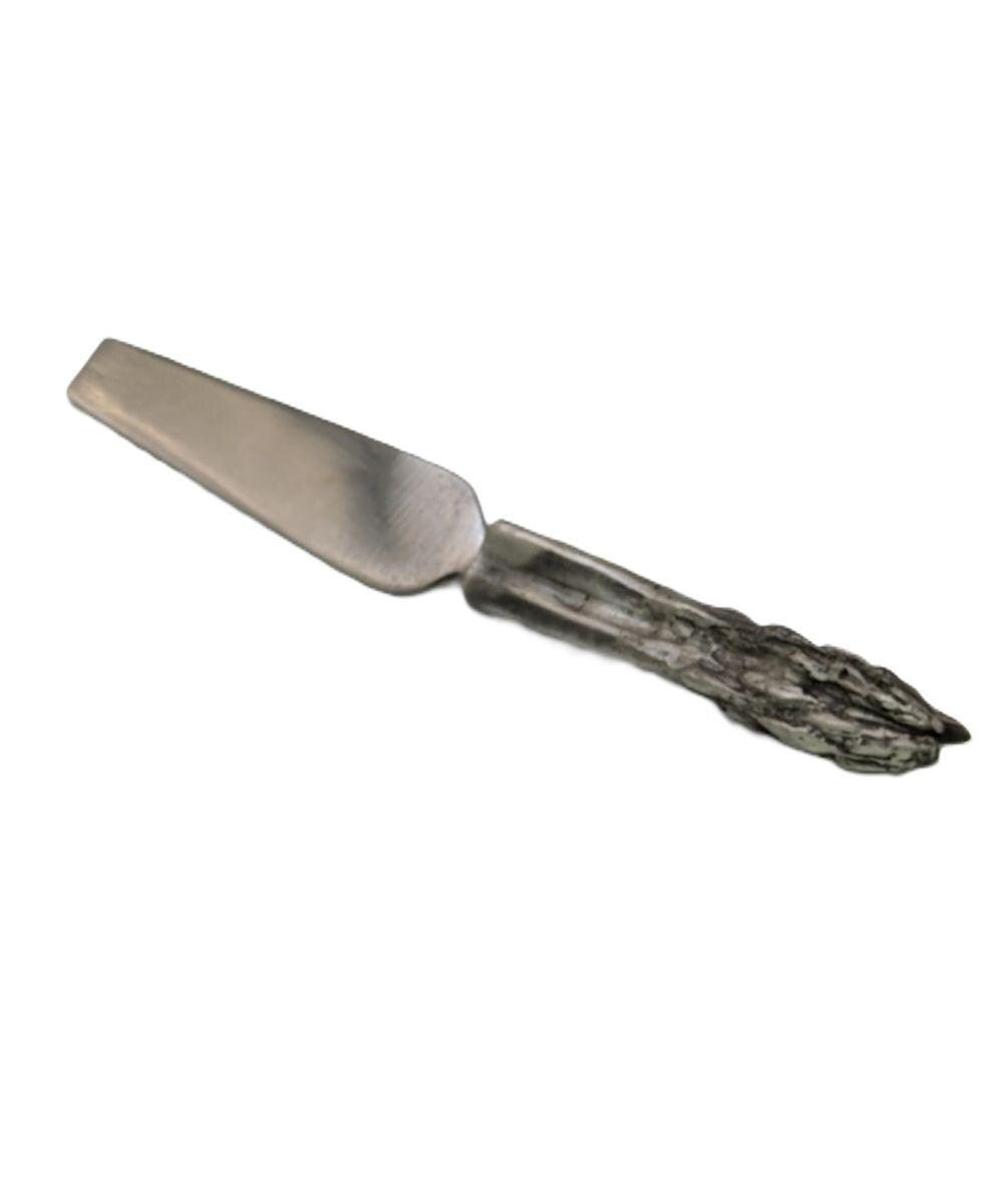 Asparagus Hostess Cheese Set, Handcrafted Pewter, Nature Inspired Gift