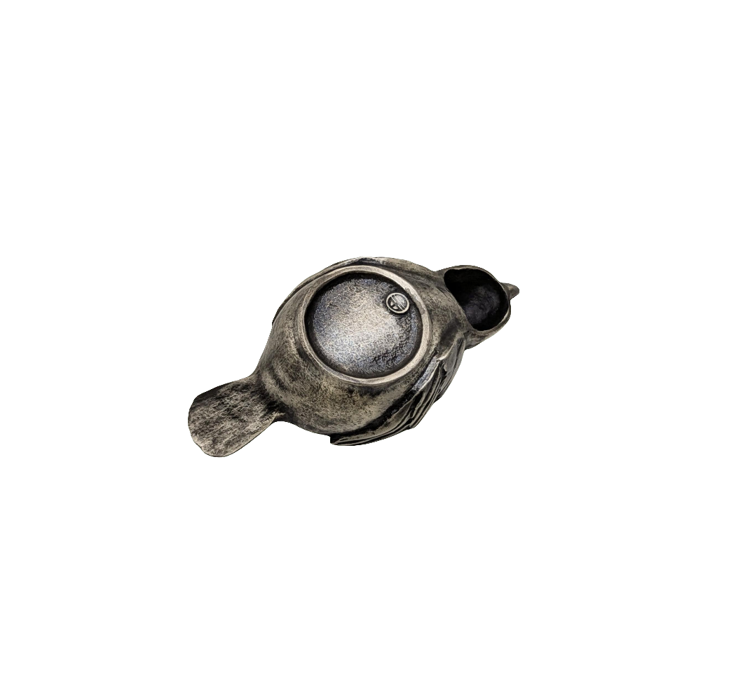 Charming Pewter Sparrow Tea Light Candle Holder Decor