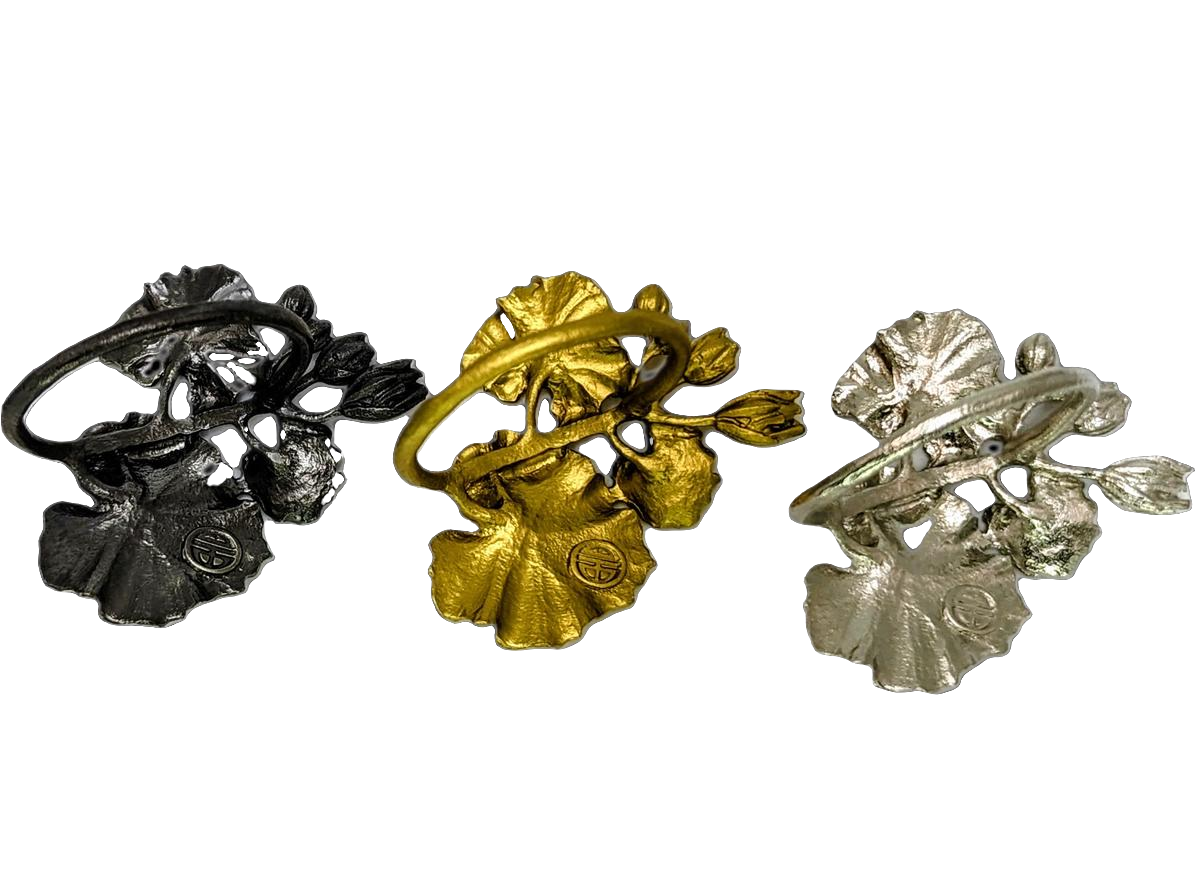 Geranium Pewter Napkin Ring Set of 4 Inspired by Nature