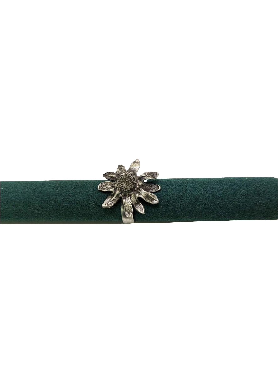 Unique Strawberry Pewter Adjustable Ring Inspired by Nature