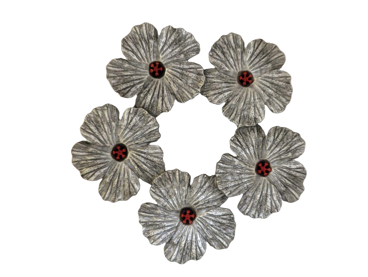 Hibiscus Flower Pewter Trivet Home Decor Inspired by Nature