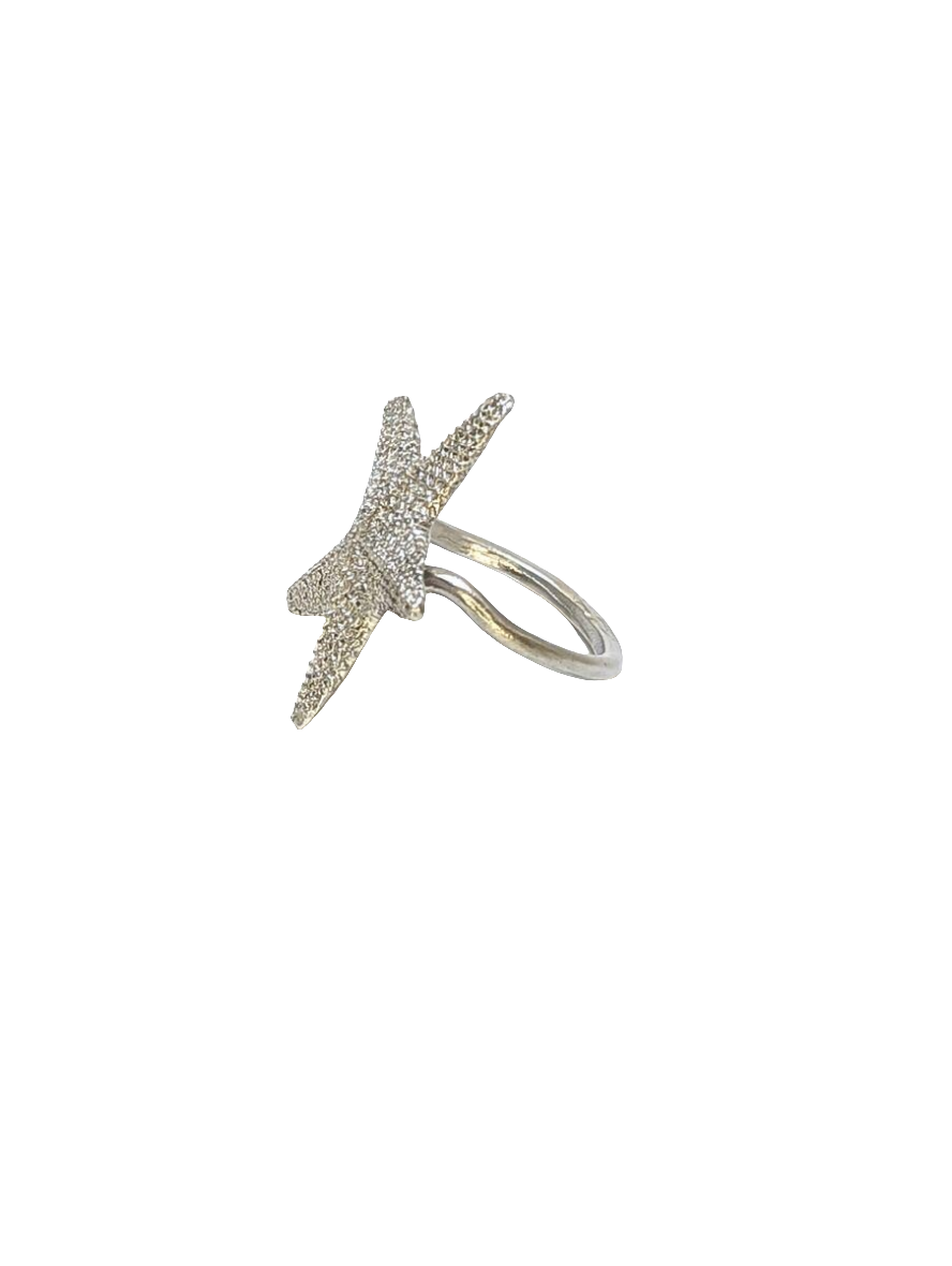 Starfish Pewter Napkin Ring Set of 4 Decor Inspired by Nature