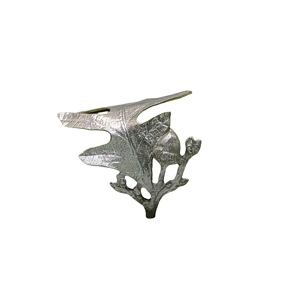 Oak Leaves Pewter Adjustable Napkin Ring Set of 4 Inspired by Nature