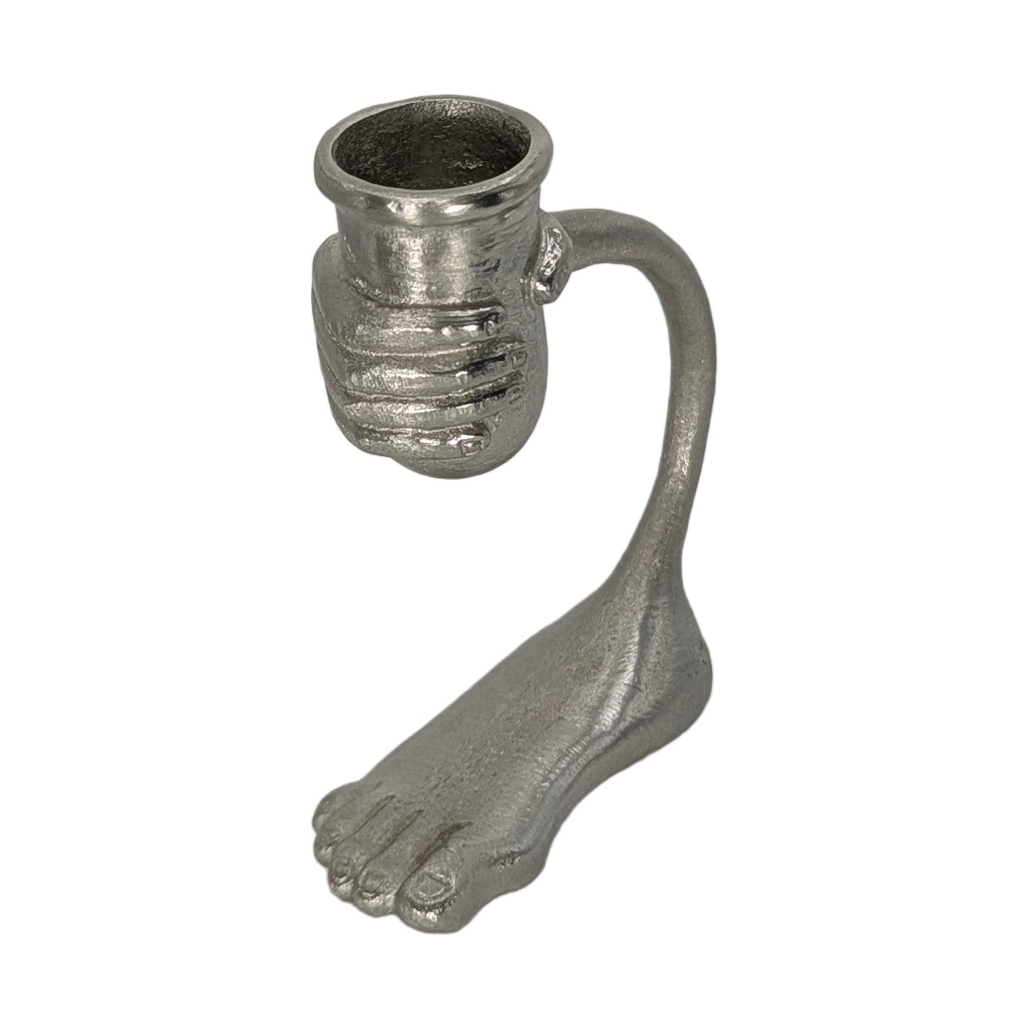Step Into The Light – Handcrafted Surrealist Pewter Candle Holder Unique Decor