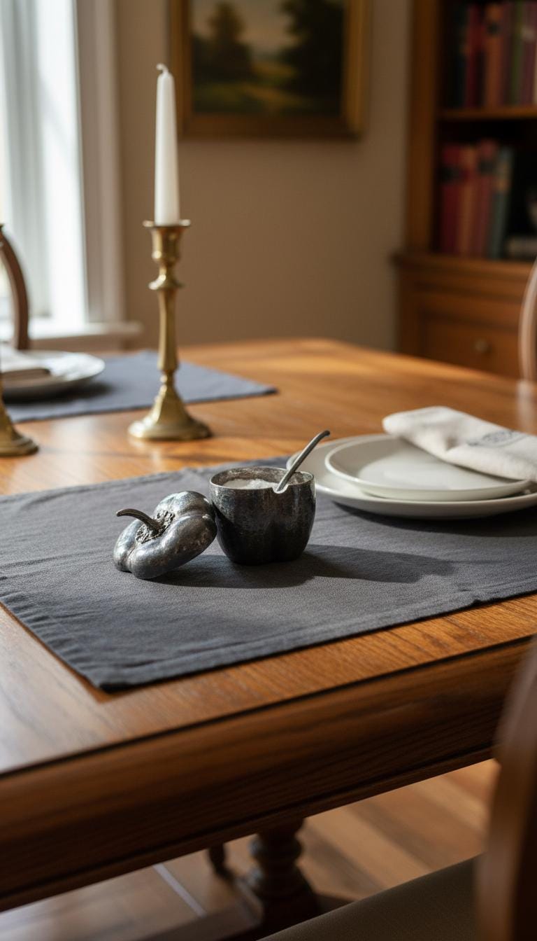 Decorative Salt Cellar With Spoon for the Table