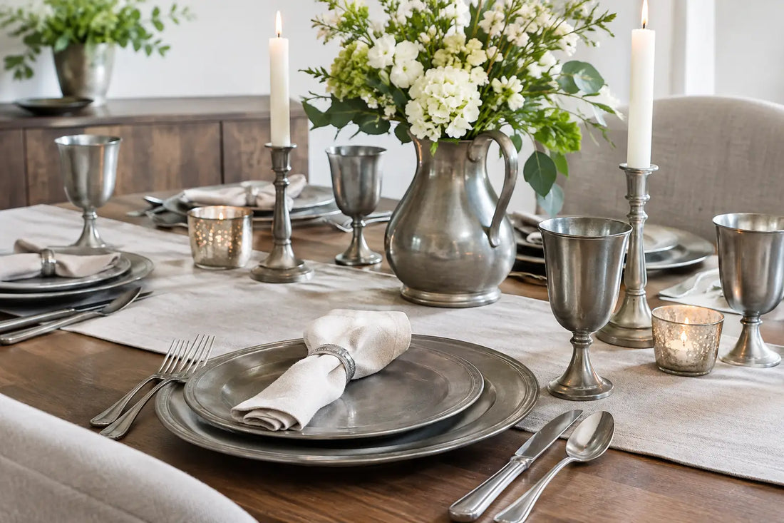 8 Pewter Tablescape Examples for Memorable Meals