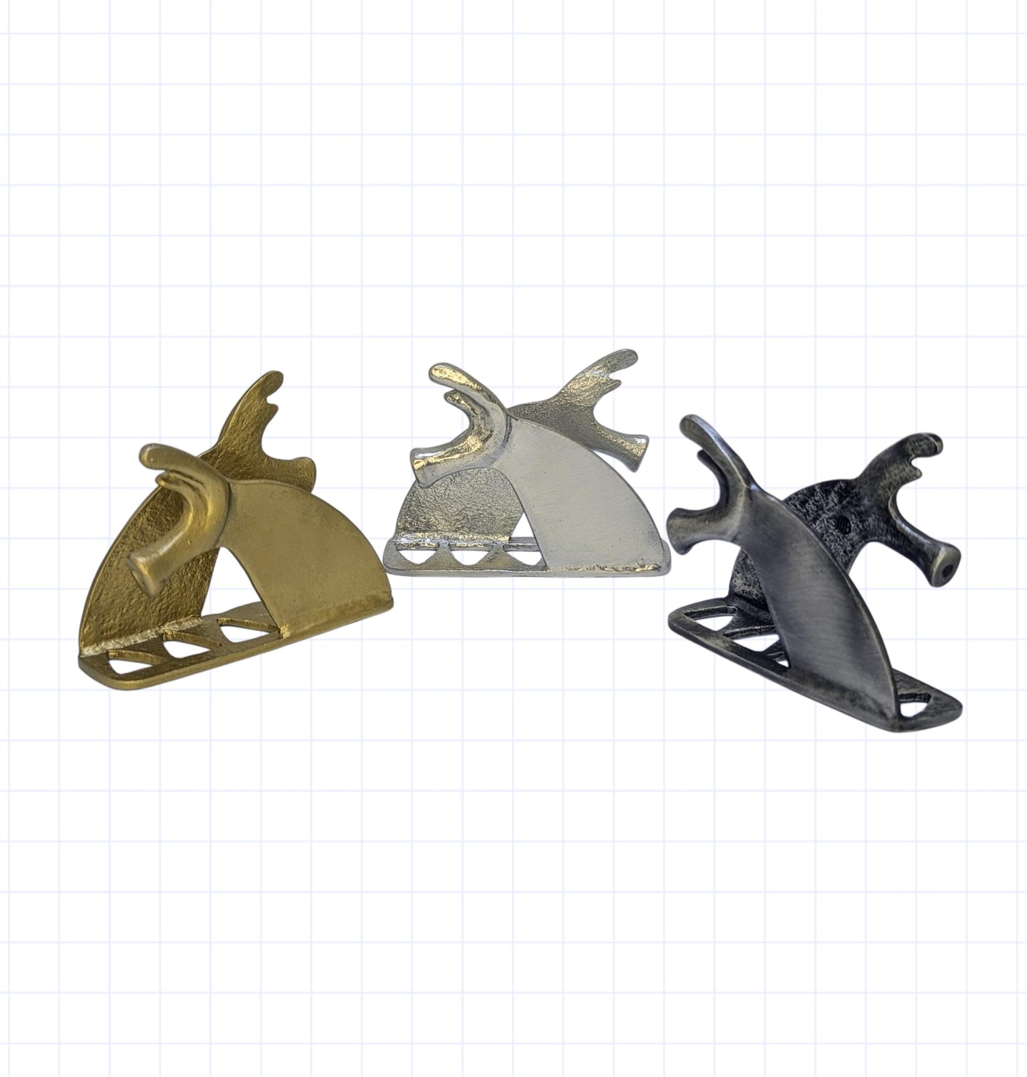 Antique Greek Pewter Horse Replica Business Card Holder Office Decor Minimalist