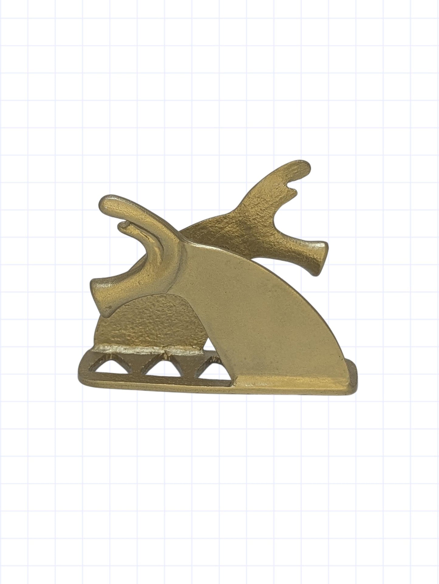 Antique Greek Pewter Horse Replica Business Card Holder Office Decor Minimalist