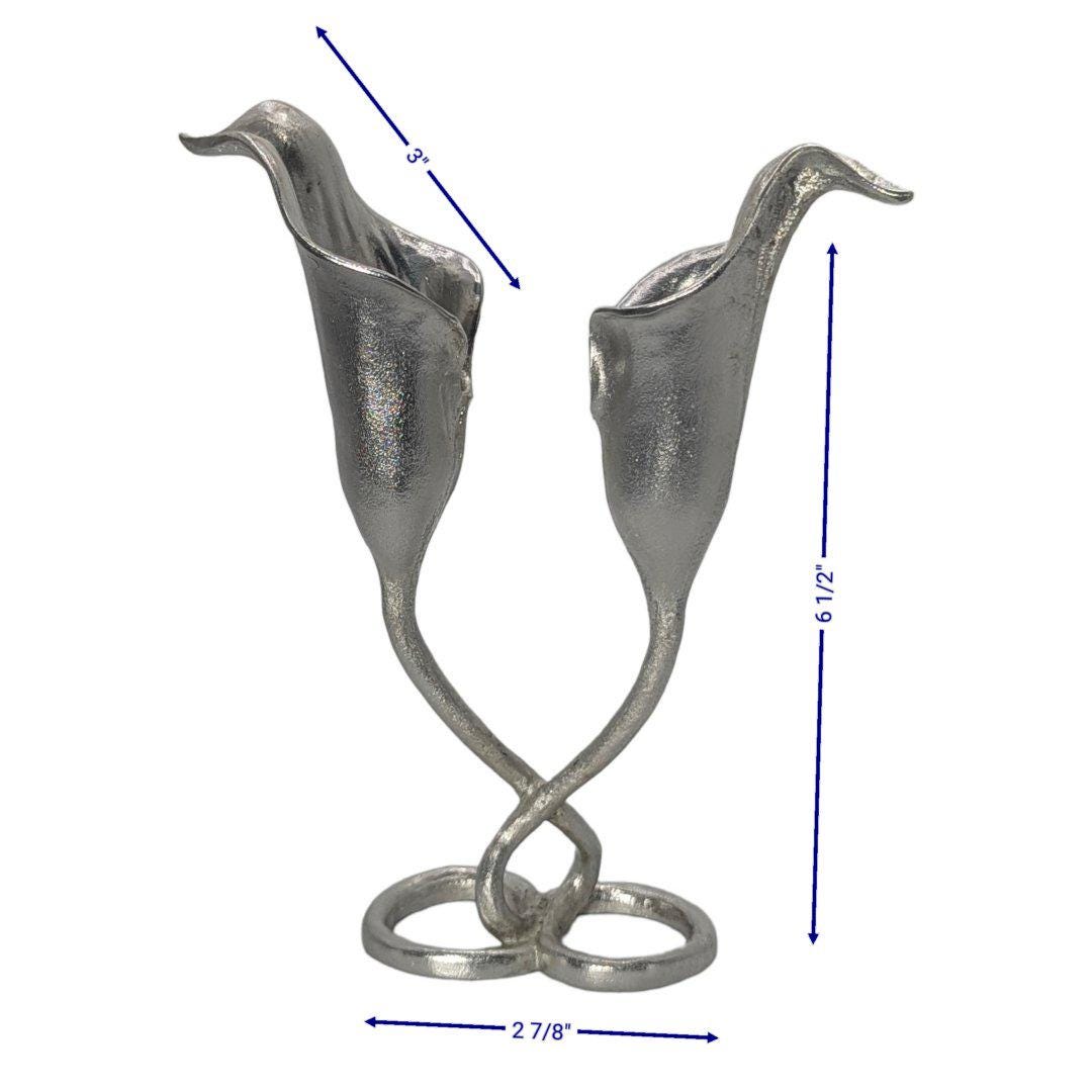 Calla Lily Pewter Taper Candle Holder Home Decor Inspired by Nature
