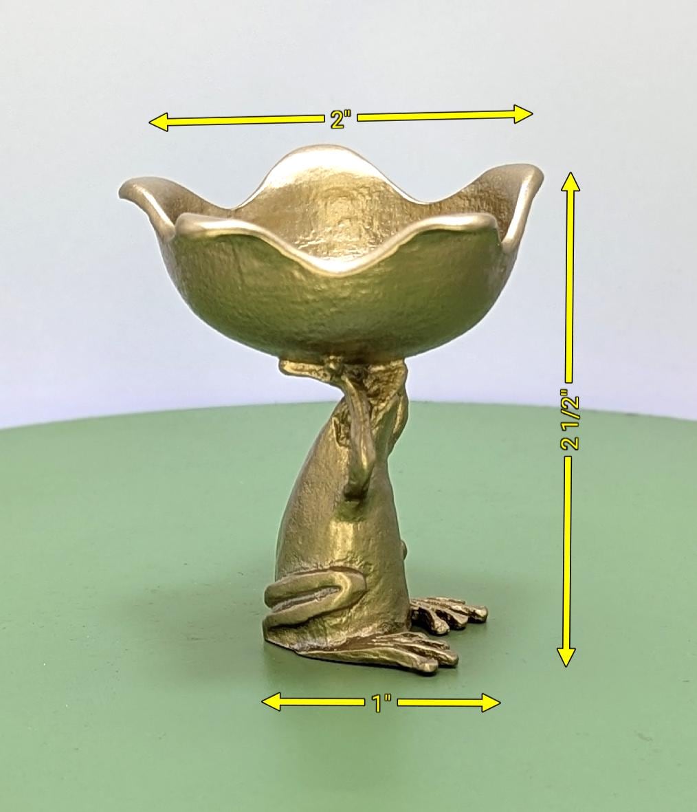 MINIMALIST Charming Coqui Frog Pewter Candle Holder Decor Collectible