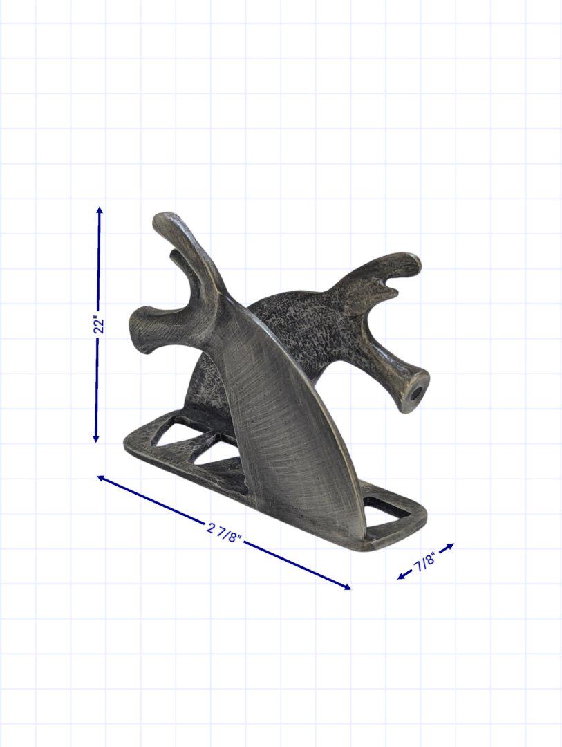 Antique Greek Pewter Horse Replica Business Card Holder Office Decor Minimalist