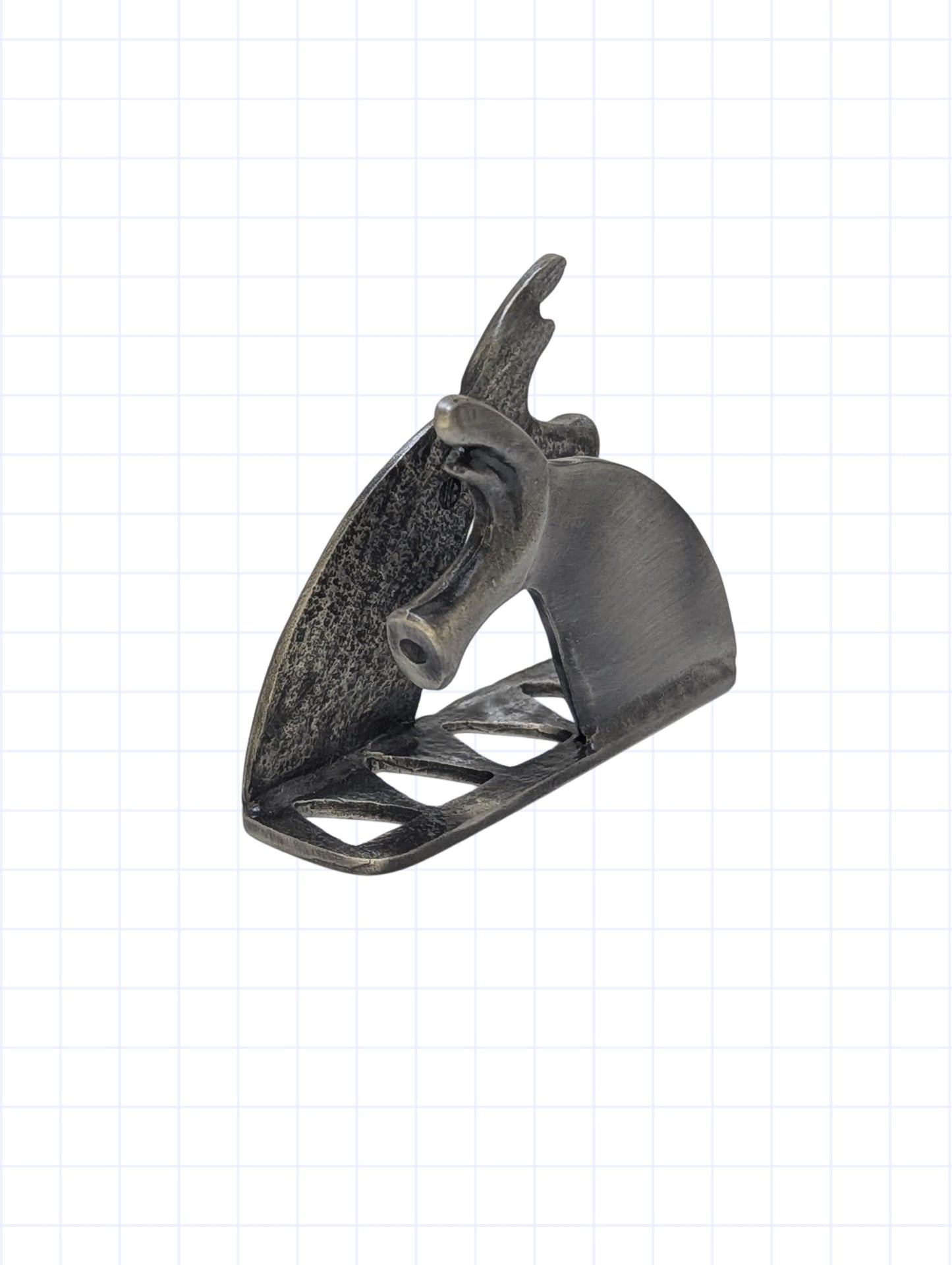 Antique Greek Pewter Horse Replica Business Card Holder Office Decor Minimalist