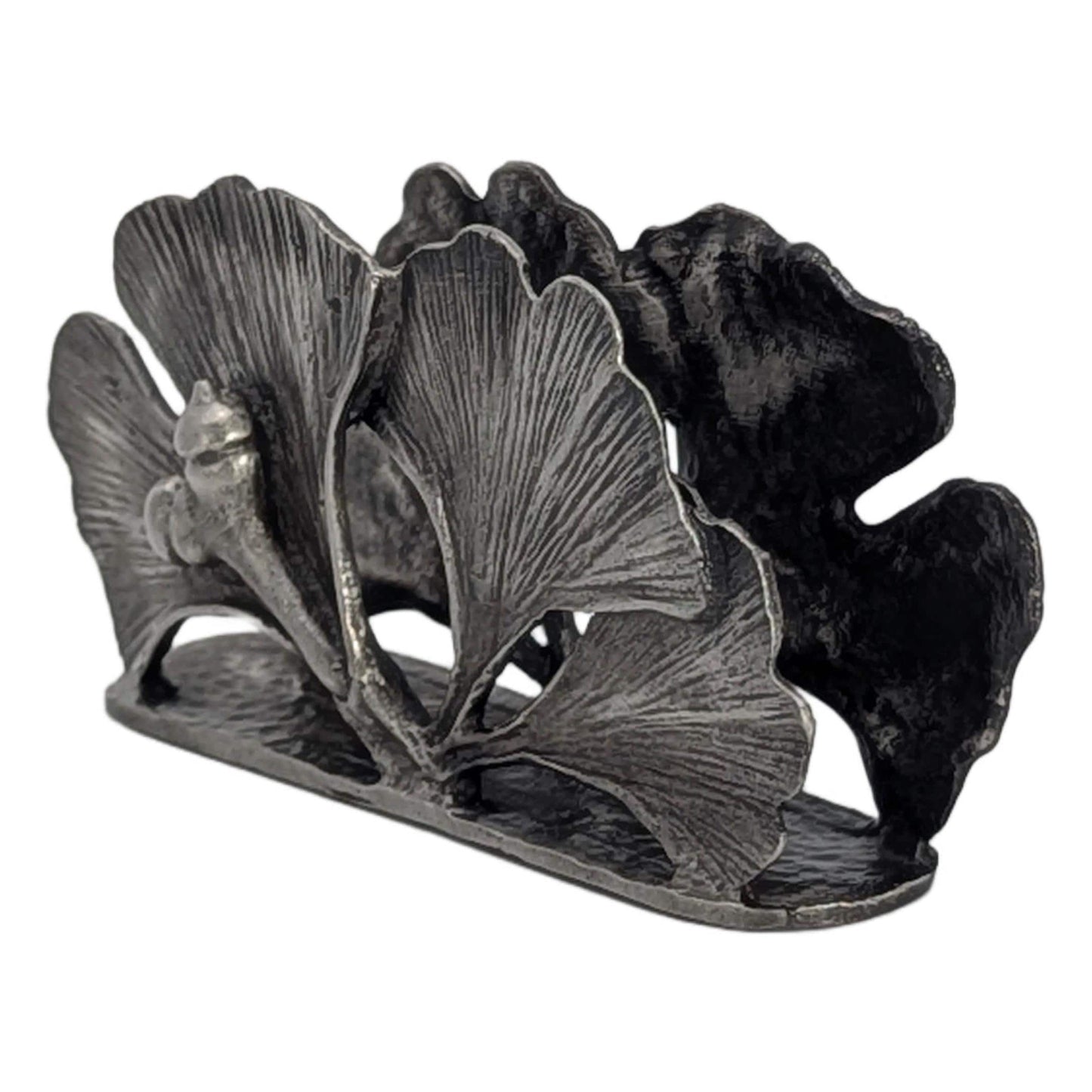 Ginkgo Pewter Business Card Holder OfficeDecor Inspired by Nature