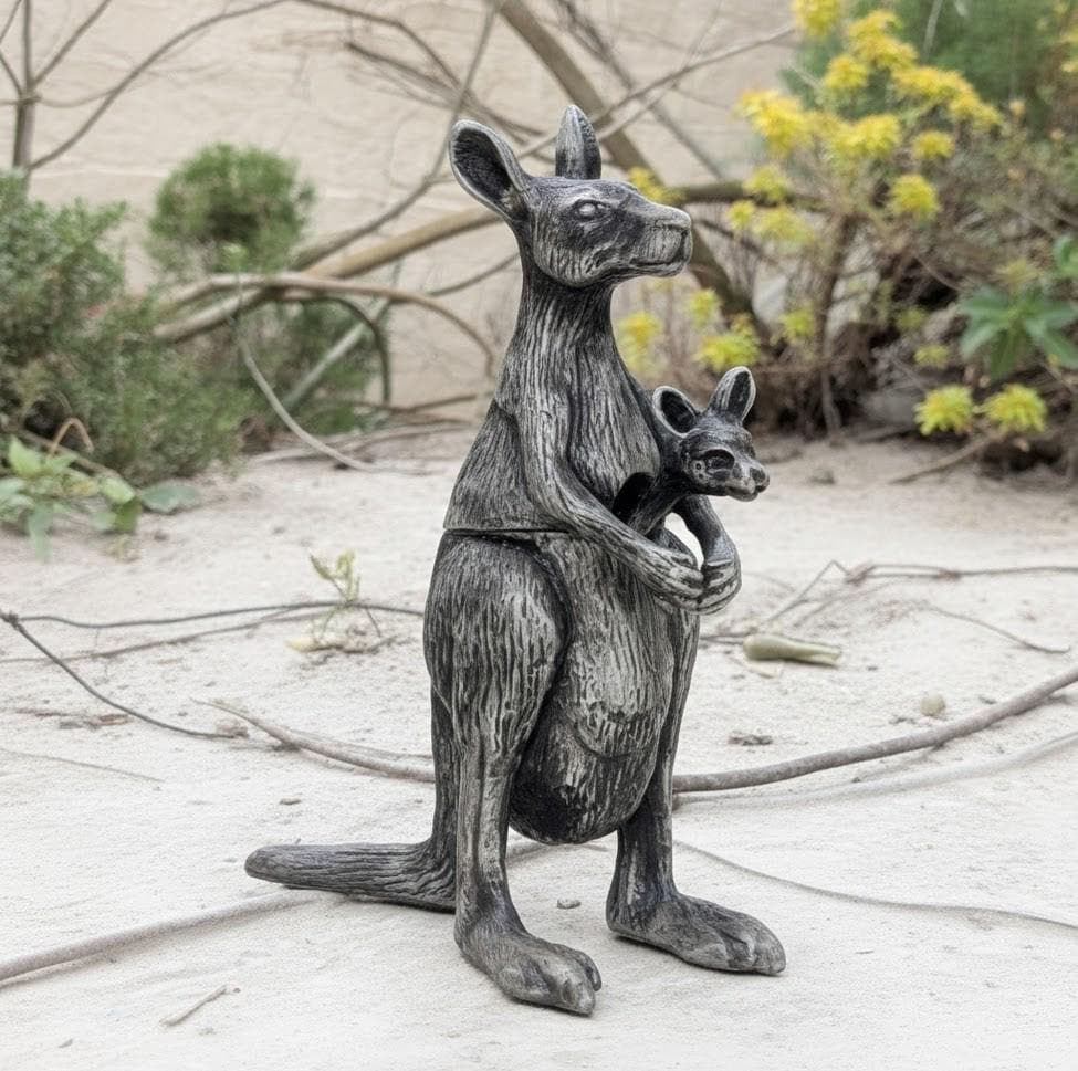 Kangaroo Salt Cellar: Minimalist Pewter Wild Nature Decor