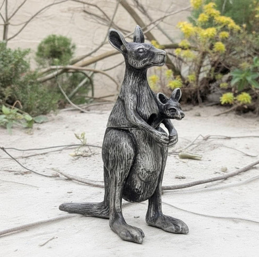 Kangaroo Salt Cellar: Minimalist Pewter Wild Nature Decor