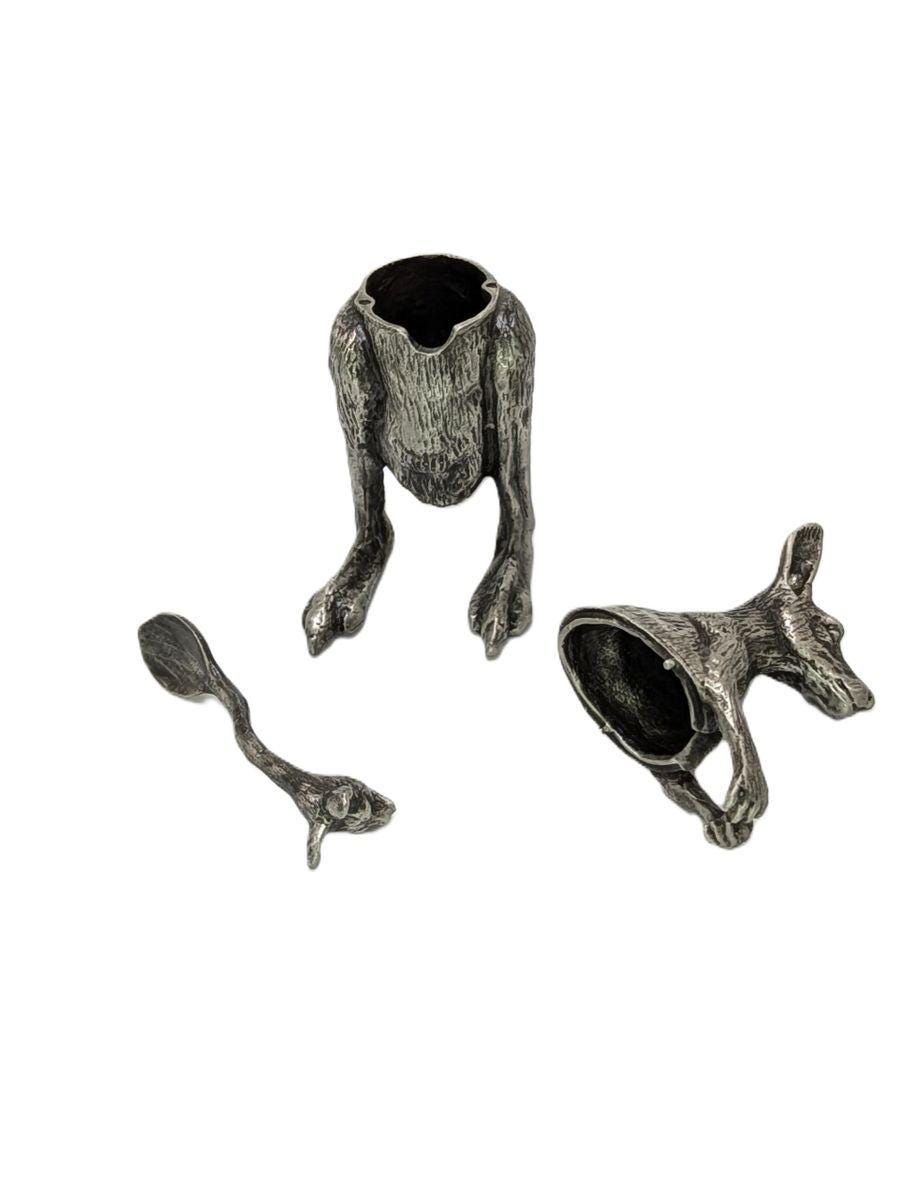 Kangaroo Salt Cellar: Minimalist Pewter Wild Nature Decor