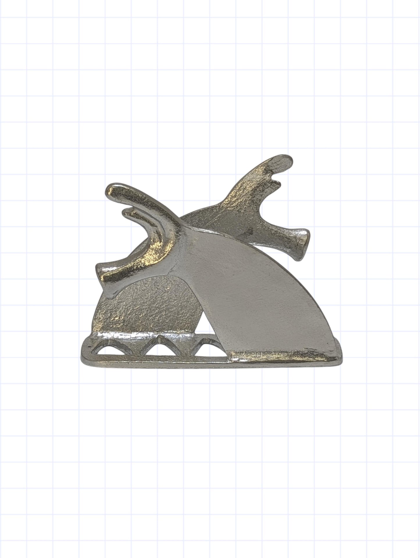 Antique Greek Pewter Horse Replica Business Card Holder Office Decor Minimalist