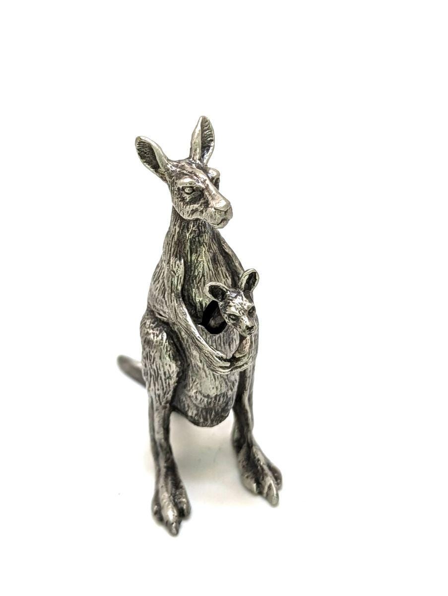 Kangaroo Salt Cellar: Minimalist Pewter Wild Nature Decor