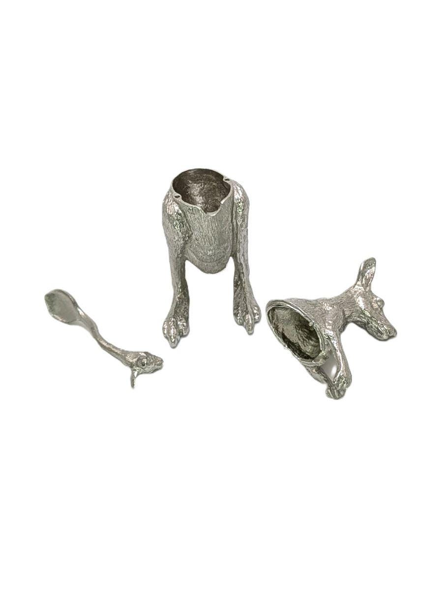 Kangaroo Salt Cellar: Minimalist Pewter Wild Nature Decor
