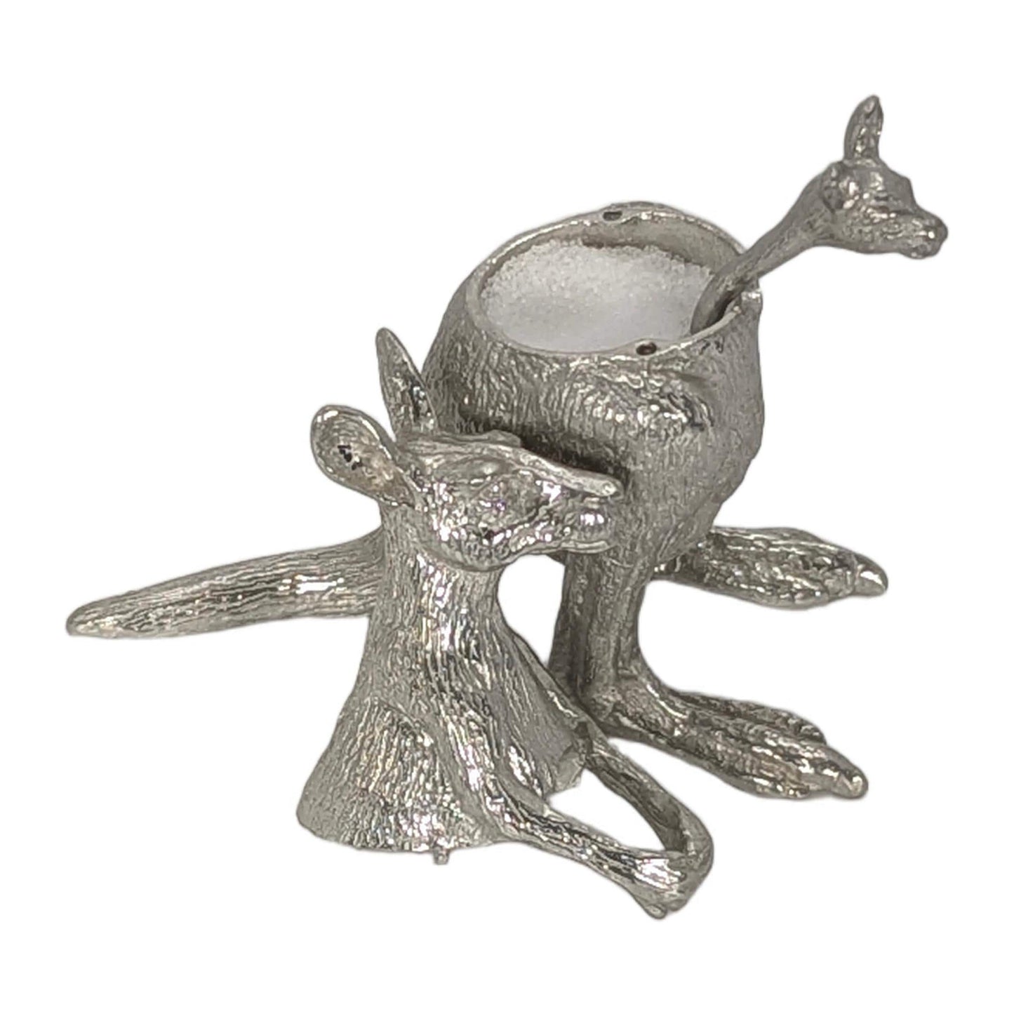 Kangaroo Salt Cellar: Minimalist Pewter Wild Nature Decor