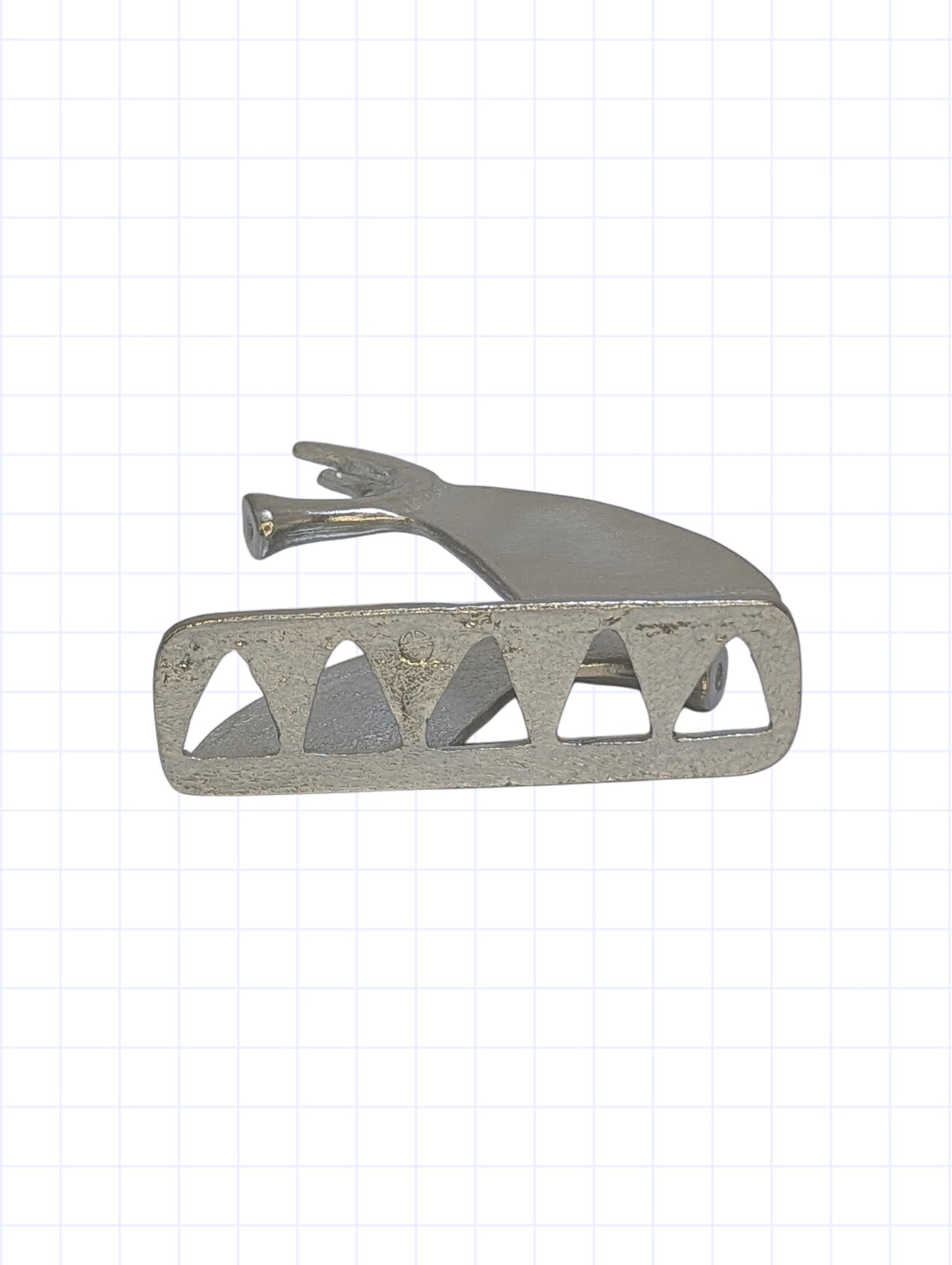 Antique Greek Pewter Horse Replica Business Card Holder Office Decor Minimalist