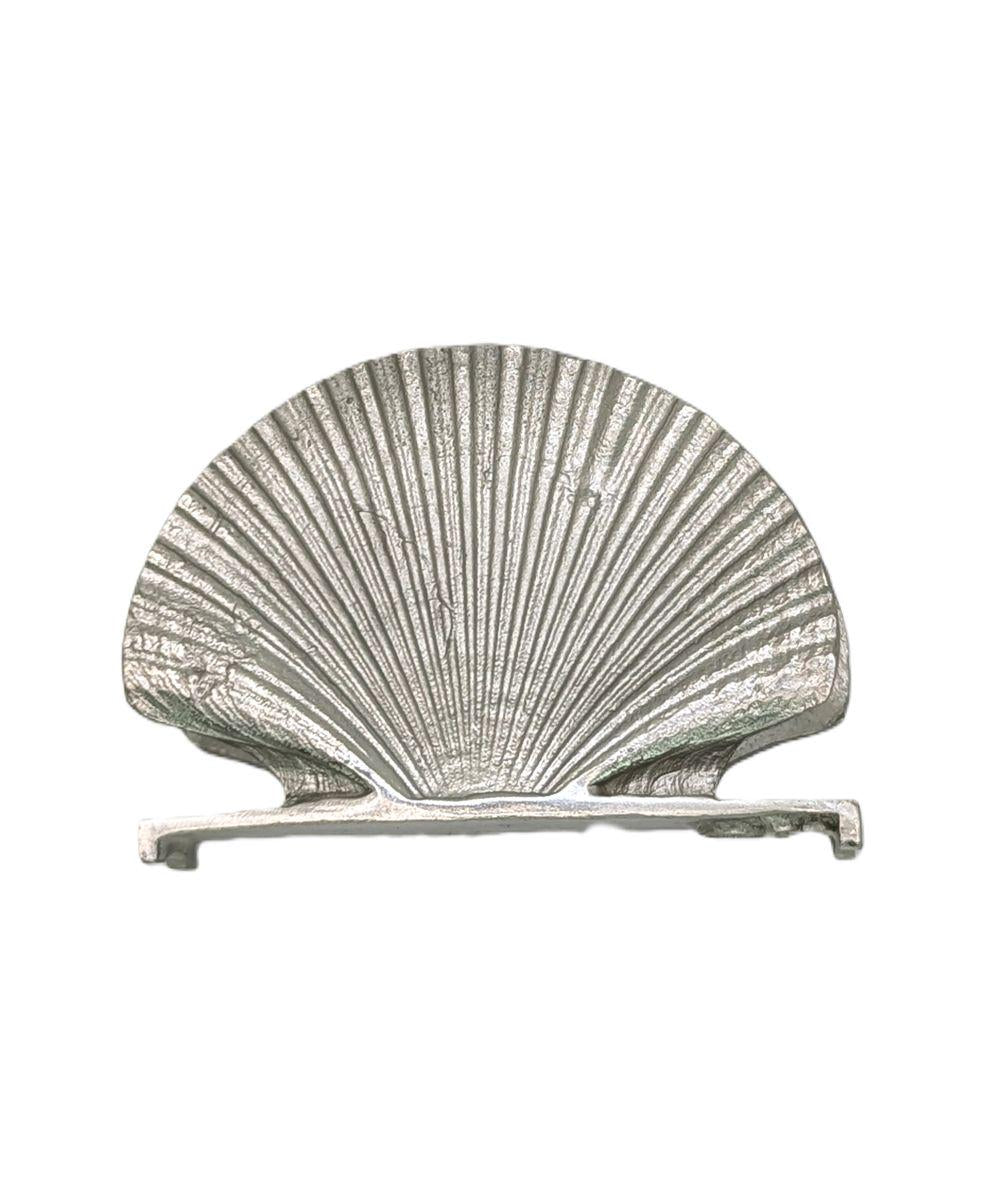Seashells Pewter Business Card Holder Desk Decor Inspired by Nature