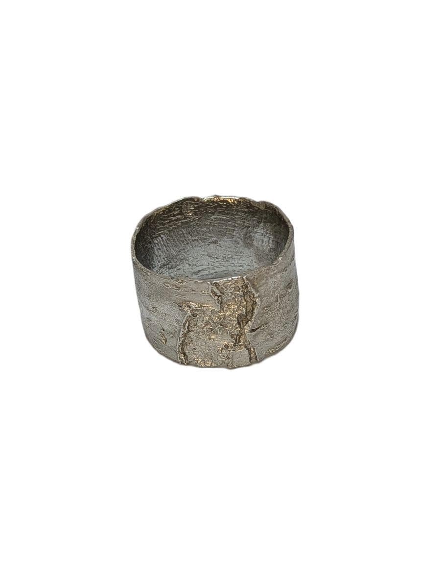 Birch Bark Pewter Napkin Ring Set of 4 Inspired by Nature