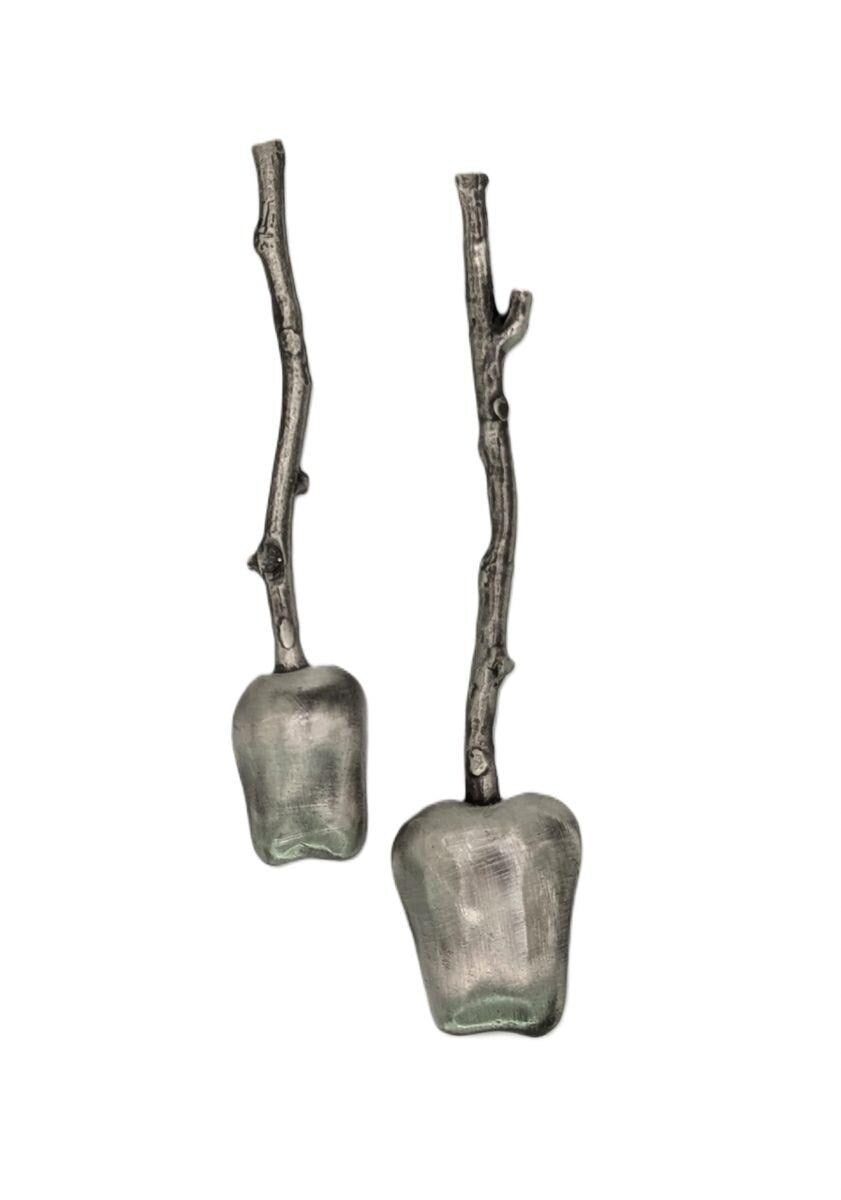 Apple Small Pewter Spoons Set Inspired by Nature