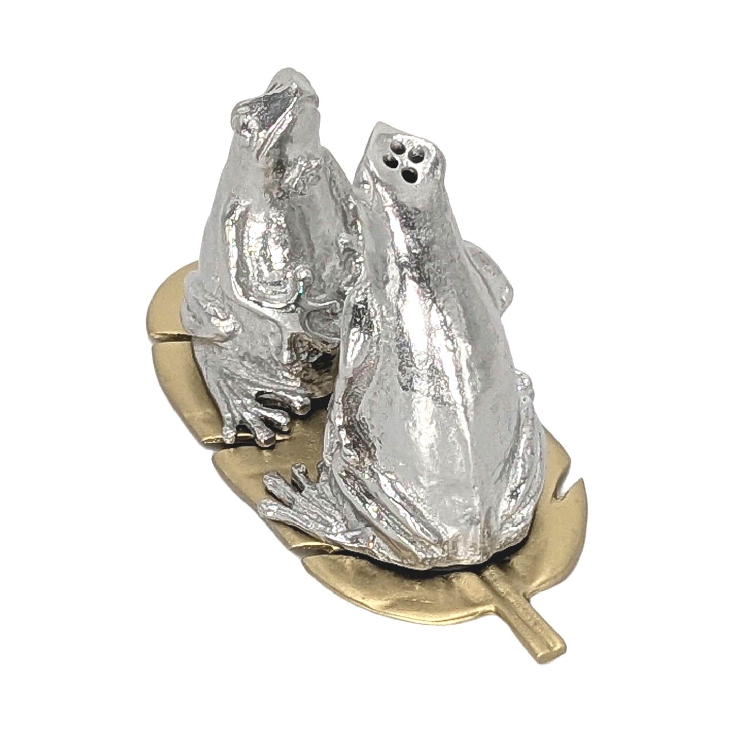 Miniature Pewter Coqui Frog Salt & Pepper Shakers: Collectible Decor