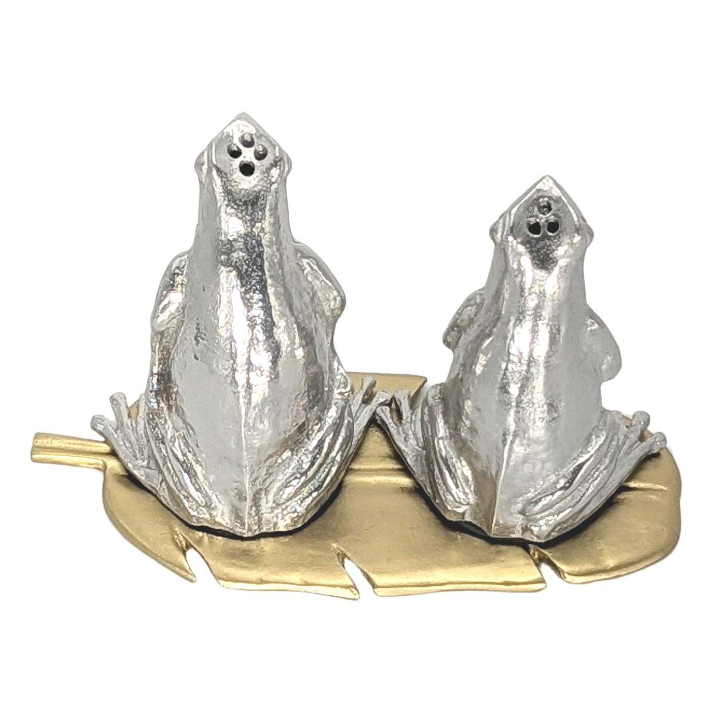 Miniature Pewter Coqui Frog Salt & Pepper Shakers: Collectible Decor